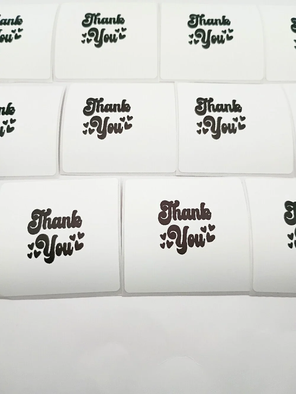 11 Pack Black & White Thank You Stickers Packaging